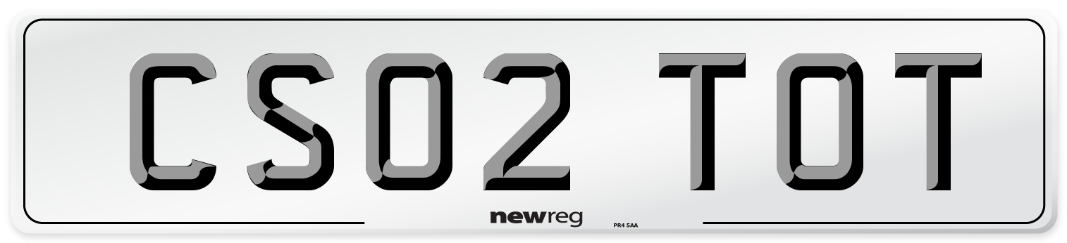CS02 TOT Number Plate from New Reg